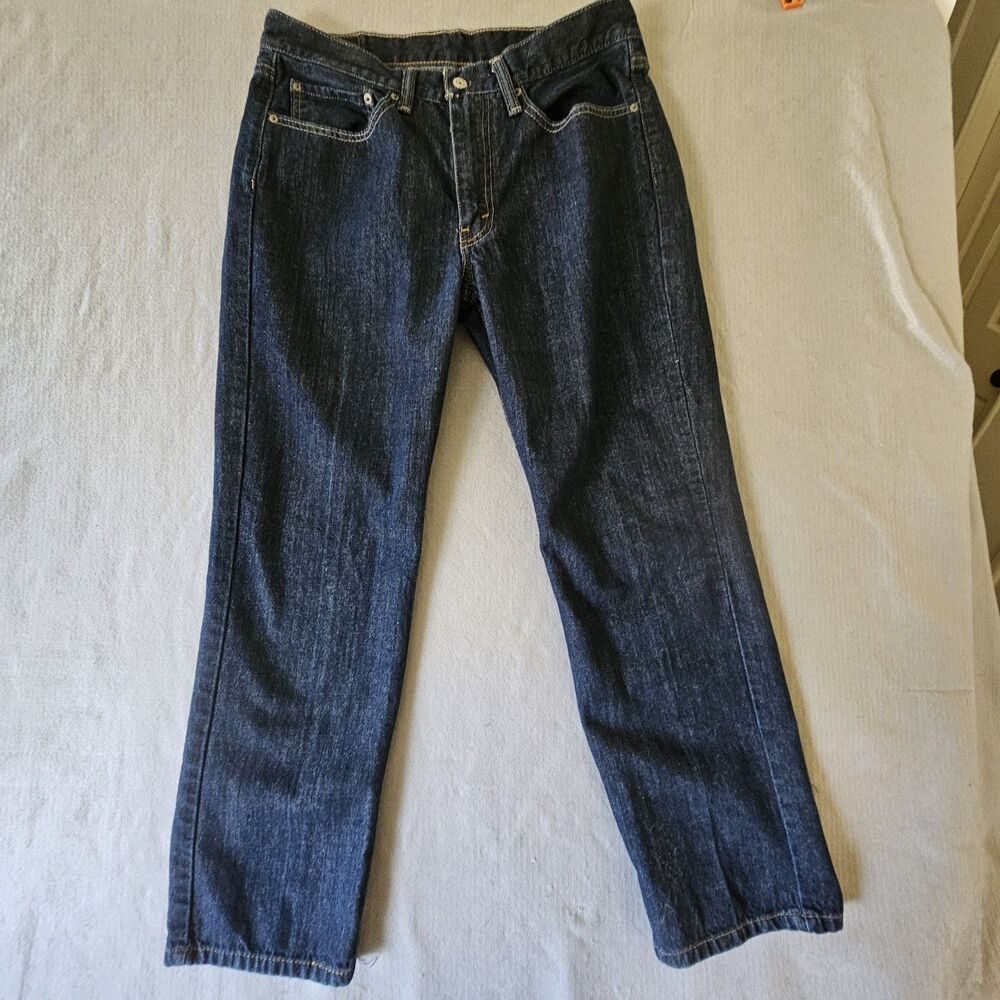 Levi Strauss & Co 514 Straight Fit Dark Wash Denim Jeans Mens 34x30